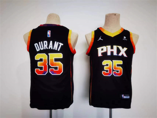 Youth Phoenix Suns #35 Kevin Durant Black 2022/23 Statement Edition Stitched Basketball Jersey