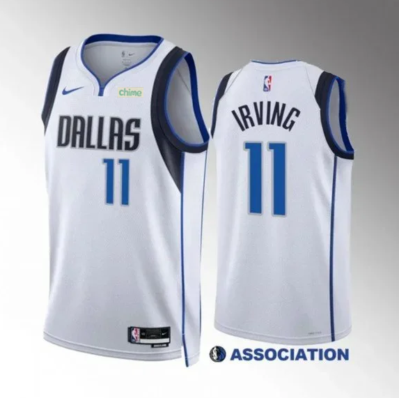 Youth Dallas Mavericks #11 Kyrie Irving White Association Edition Stitched Basketball Jersey