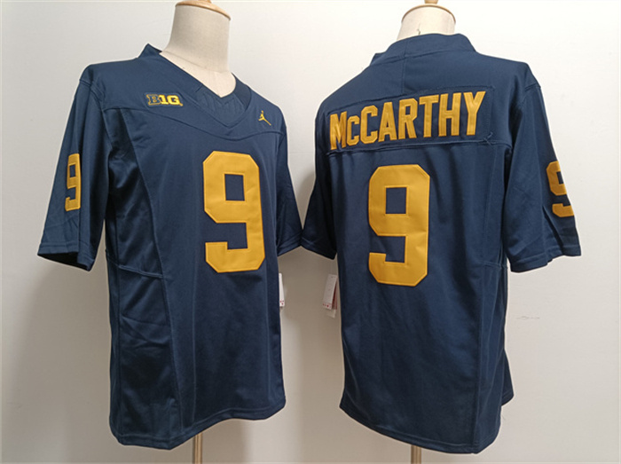 Men's Michigan Wolverines #9 J.J. McCarthy Navy Stitched Jersey