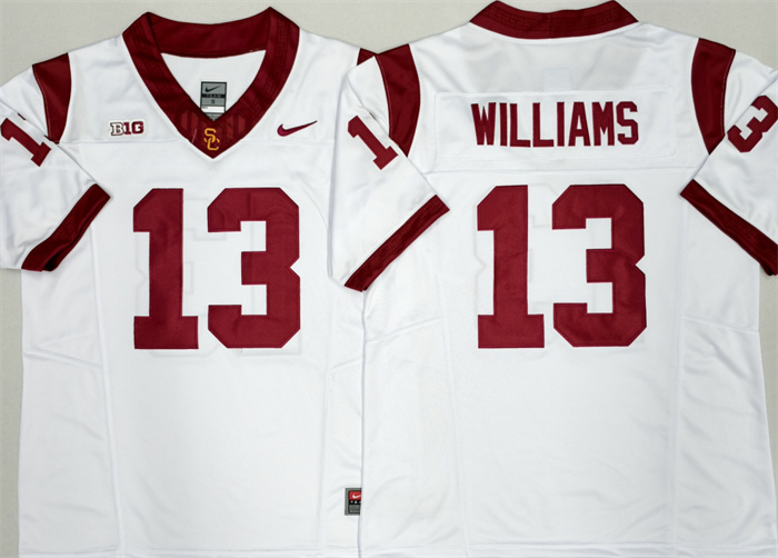 Men's USC Trojans #13 Caleb Williams F.U.S.E. White Stitched Jersey Men's USC Trojans #13 Caleb Williams F.U.S.E. White Stitched Jersey