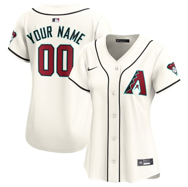 Women's Arizona Diamondbacks Active Player Custom 2023/24 Cream Cool Base Stitched Baseball Jersey(Run Small)