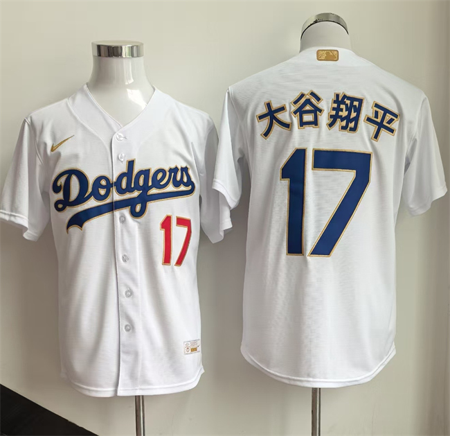 Men's Los Angeles Dodgers #17 大谷翔平 White 2026 Gold Collection Stadium Stitched Baseball Jersey Men's Los Angeles Dodgers #17 大谷翔平 White 2026 Gold Collection Stadium Stitched Baseball Jersey