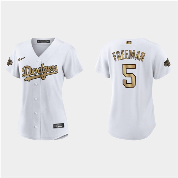 Women's Los Angeles Dodgers #5 Freddie Freeman 2022 All-Star White Stitched Baseball Jersey(Run Small)