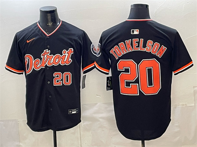 Men's Detroit Tigers #20 Spencer Torkelson Black 2026 Alternate Vapor Premier Limited Stitched Baseball Jersey