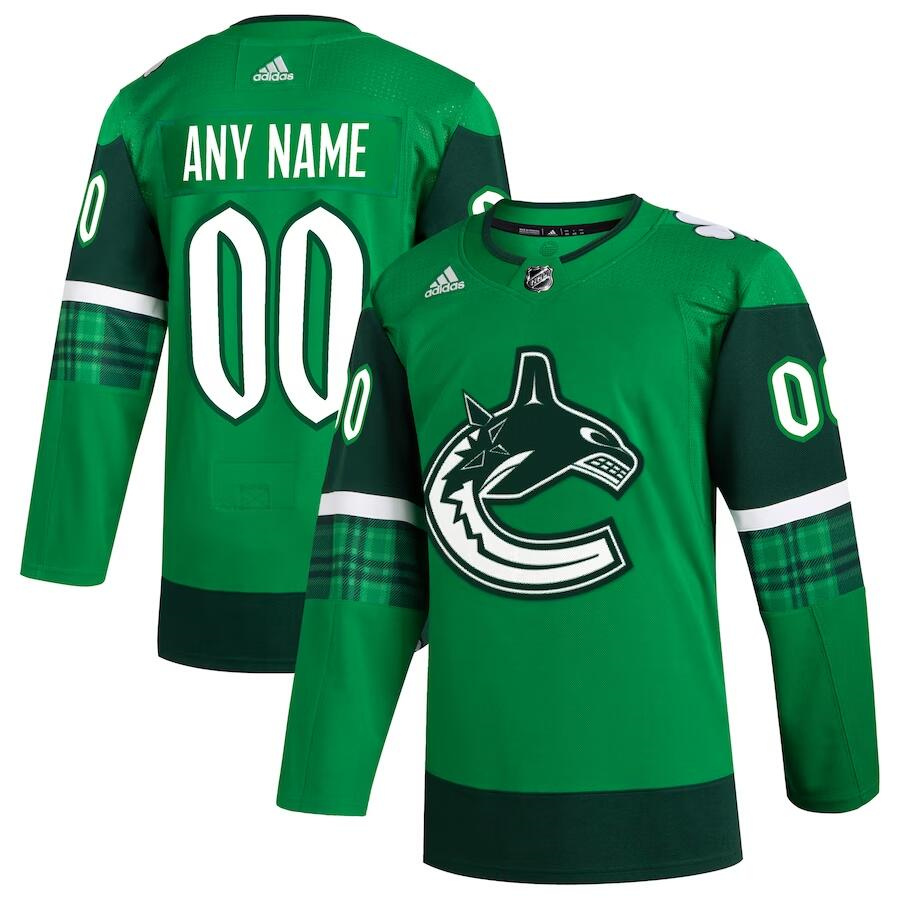 Men's Vancouver Canucks Custom Green Stitched Jersey