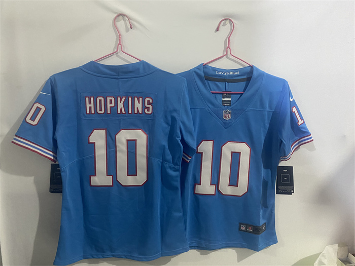 Youth Tennessee Titans #10 DeAndre Hopkins Blue Throwback Vapor Limited Stitched Football Jersey