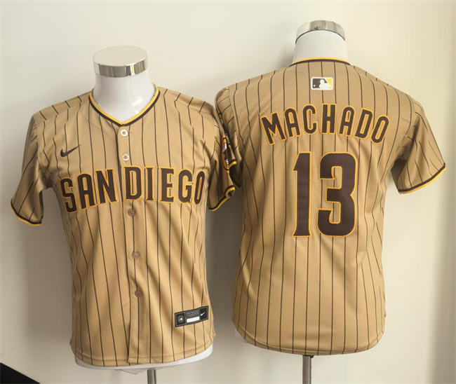 Youth San Diego Padres #13 Manny Machado Tan Limited Stitched Baseball Jersey Youth San Diego Padres #13 Manny Machado Tan Limited Stitched Baseball Jersey