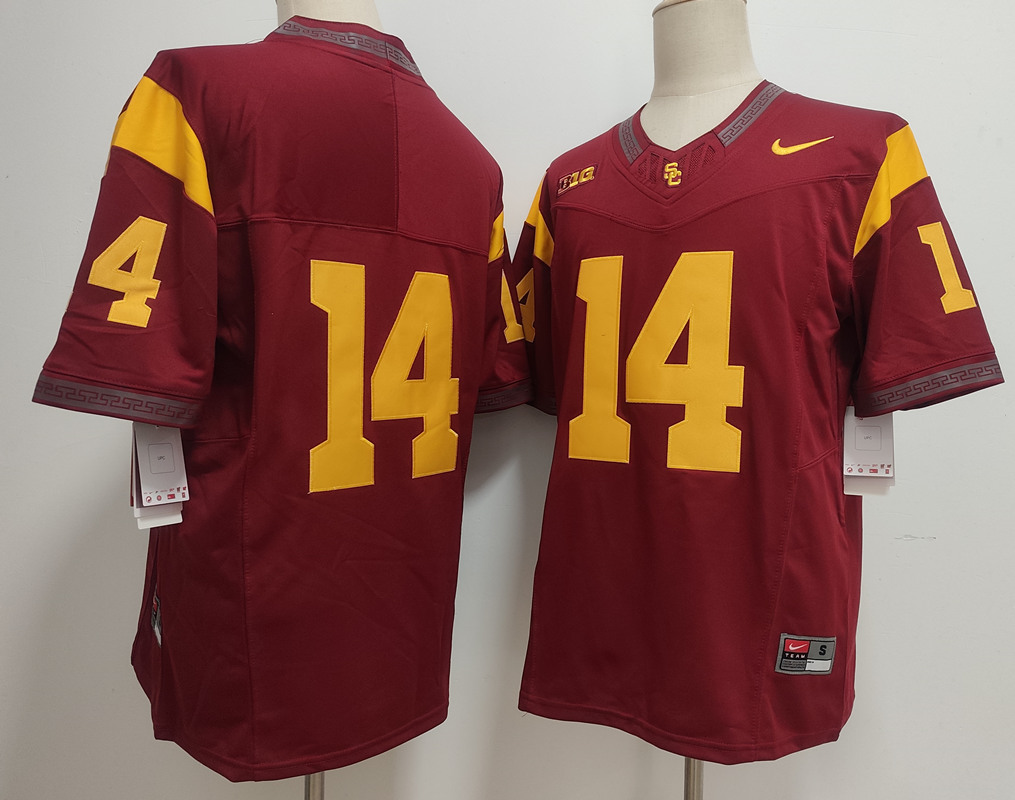 Men's USC Trojans #14 Jayden Maiava 2025 F.U.S.E. Red No Name Stitched Jersey