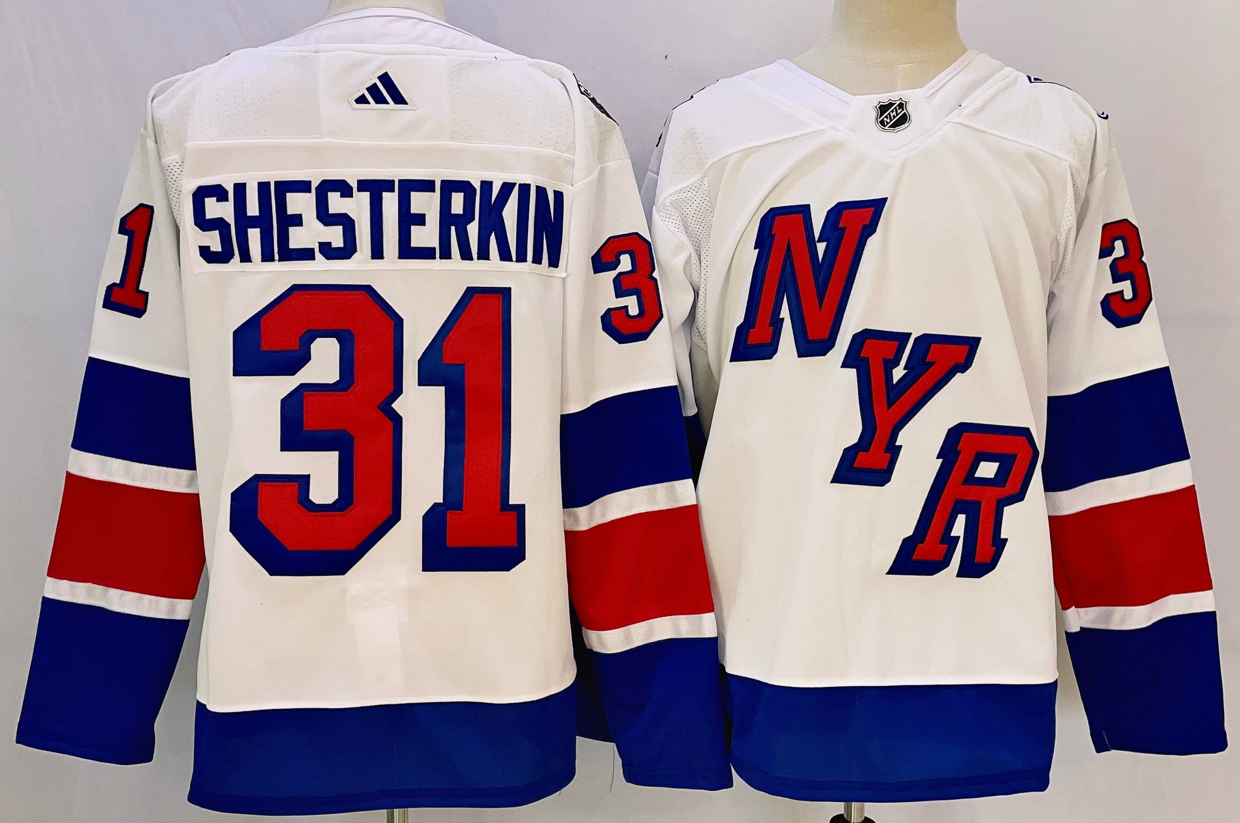 Men's New York Rangers #31 Igor Shesterkin White 2023-2024 Stadium Series Stitched Jersey