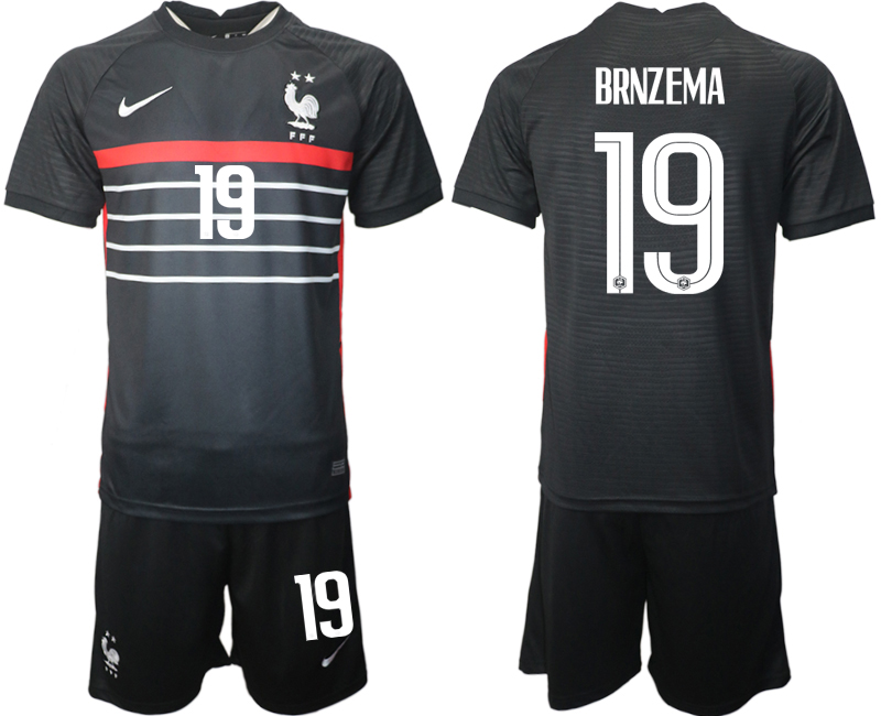 Men's France #19 Brnzema Black 2022 FIFA World Cup Home Soccer Jersey Suit Men's France #19 Brnzema Black 2022 FIFA World Cup Home Soccer Jersey Suit