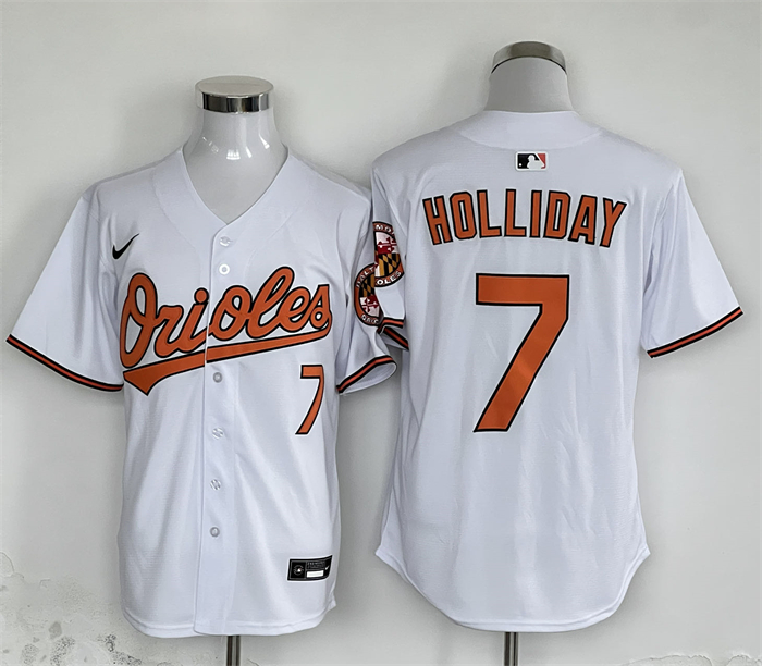 Men's Baltimore Orioles #7 Jackson Holliday White 2024 Limited Cool Base Stitched Baseball Jersey