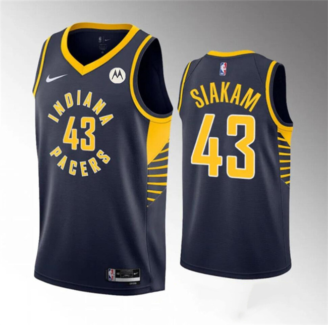 Men's Indiana Pacers #43 Pascal Siakam Navy Icon Edition Stitched Jersey