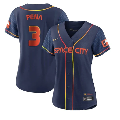 Women's Houston Astros #3 Jeremy Peña 2022 Navy City Connect Stitched Jersey(Run Small)