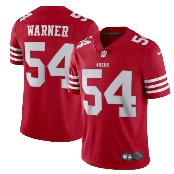 Youth San Francisco 49ers #54 Fred Warner New Scarlet Vapor Untouchable Stitched Football Jersey Youth San Francisco 49ers #54 Fred Warner New Scarlet Vapor Untouchable Stitched Football Jersey