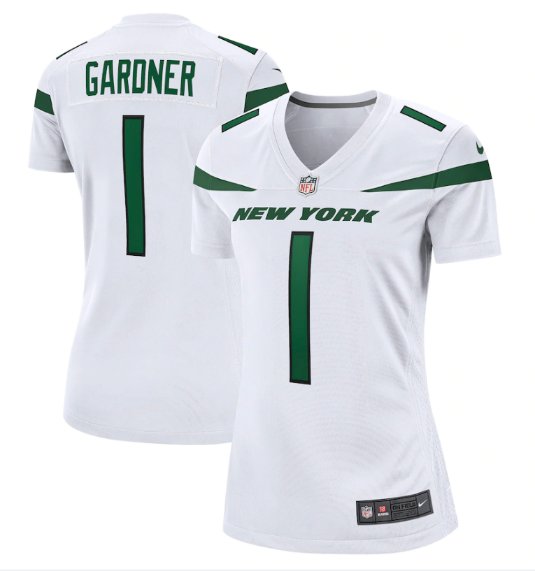 Women's New York Jets #1 Ahmad Gardner 2022 White Vapor Untouchable Limited Stitched Jersey