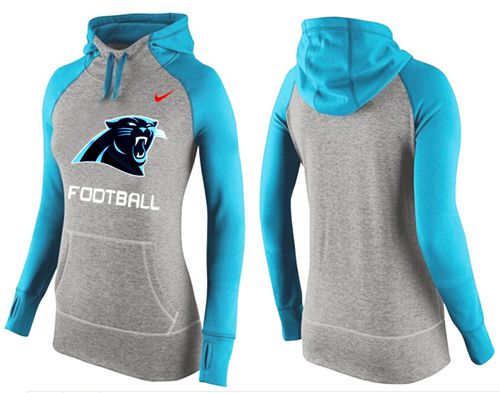 Women's Nike Carolina Panthers Performance Hoodie Grey & Light Blue_1