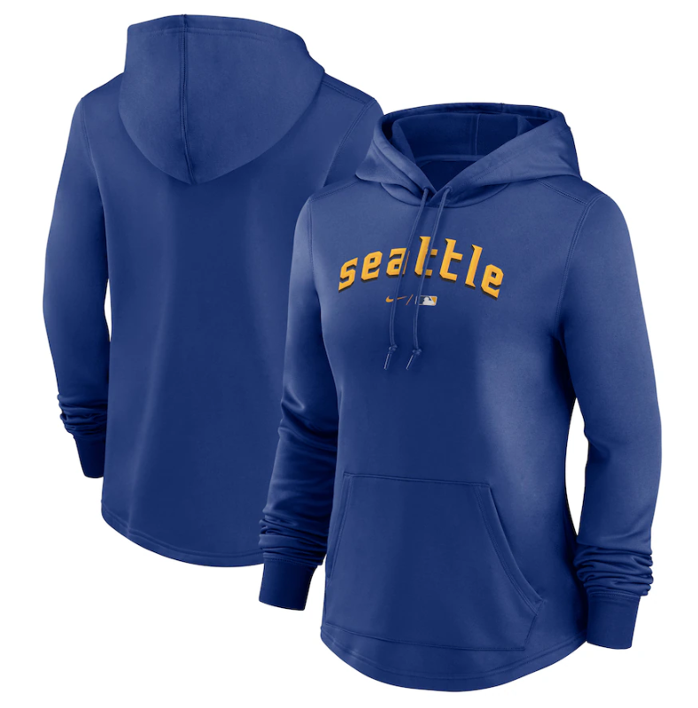 Women's Seattle Mariners Blank Royal 2023 City Connect Hoodie(Run Small)