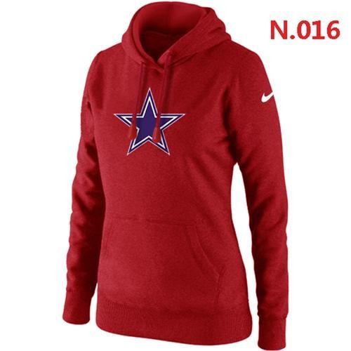 Women's Dallas Cowboys Logo Pullover Hoodie Red