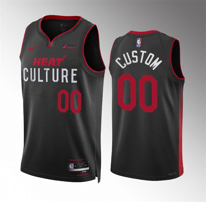 Men's Miami Heat Active Player Custom Black 2023/24 City Edition Stitched Basketball Jersey