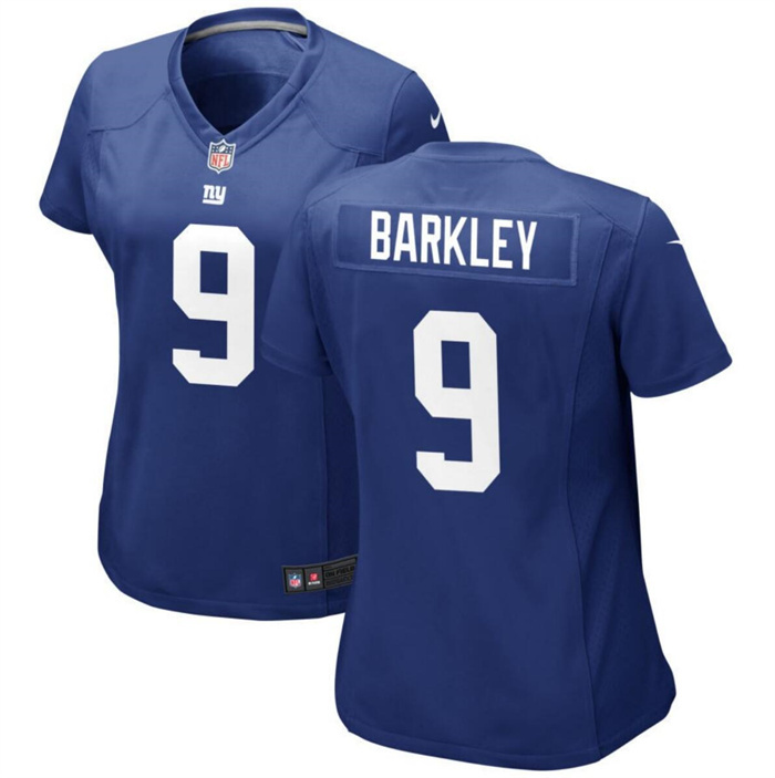 Women's New York Giants #9 Matt Barkley Blue Player Stitched Jersey(Run Small)