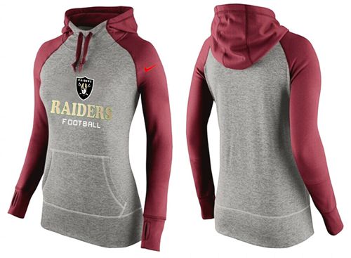 Women's Nike Oakland Raiders Performance Hoodie Grey & Red
