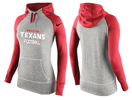 Women's Nike Houston Texans Performance Hoodie Grey & Red_1