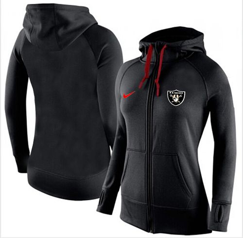 Women's Nike Oakland Raiders Full-Zip Performance Hoodie Black_2