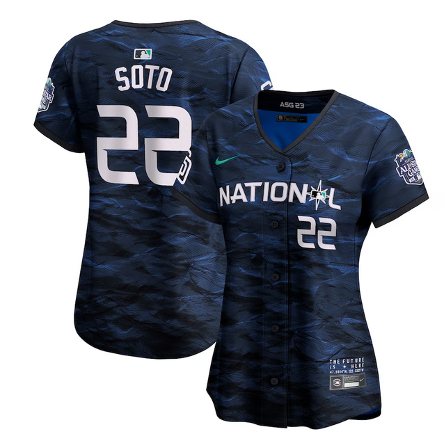 Women's San Diego Padres #22 Juan Soto Royal 2023 All-star Stitched Baseball Jersey(Run Small)
