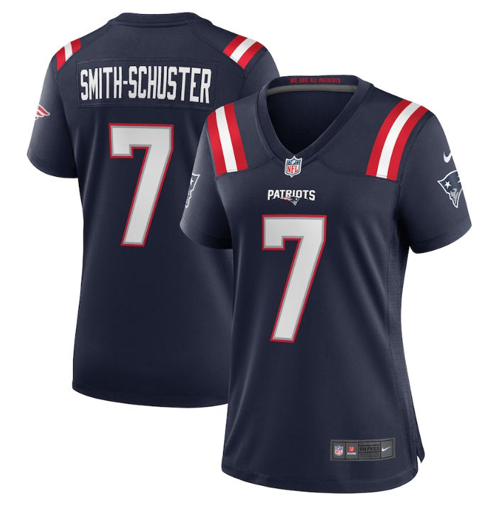 Women's New England Patriots #7 JuJu Smith-Schuster Navy Stitched Game Jersey(Run Small)
