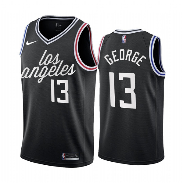 Men's Los Angeles Clippers #13 Paul George 2022/23 Black City Edition Stitched Jersey