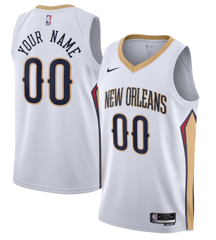 Youth New Orleans Pelicans Active Player Custom White Association Edition Stitched Basketball Jersey