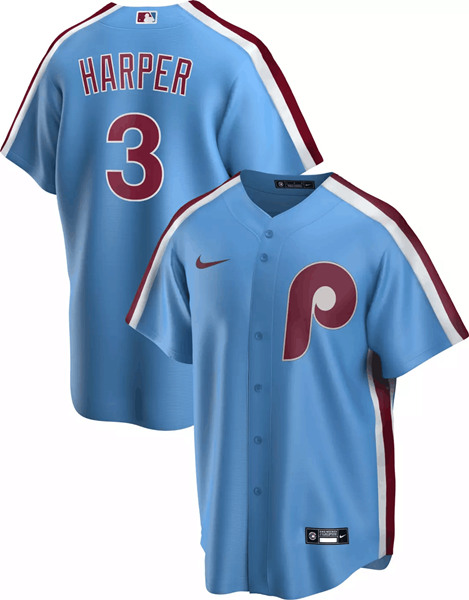 Youth Philadelphia Phillies #3 Bryce Harper Blue Cool Base Stitched Baseball Jersey
