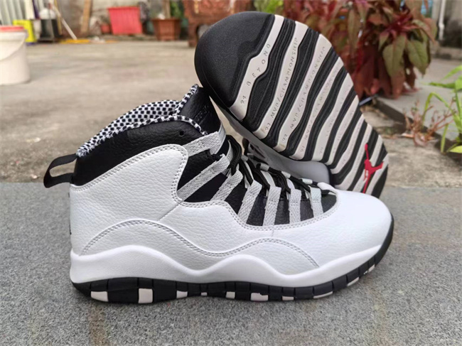 Men's Running Weapon Air Jordan 10 White/Grey Shoes 004