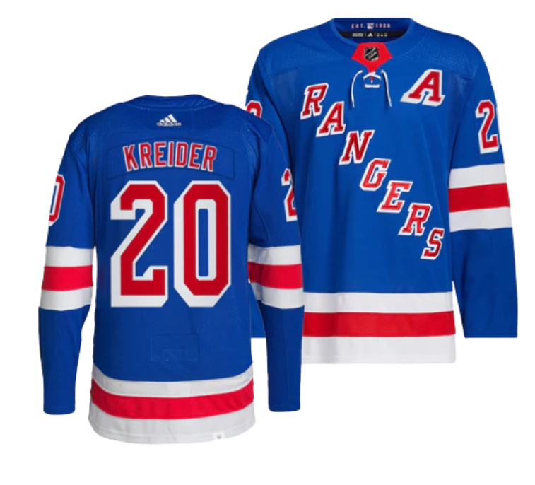 Men's New York Rangers #20 Chris Kreider Blue Stitched Jersey