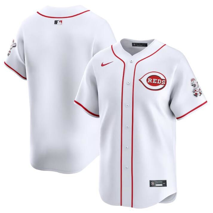 Men's Cincinnati Reds Blank White Home Limited Stitched Baseball Jersey