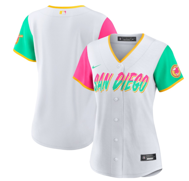 Women's San Diego Padres Blank 2022 White City Connect Cool Base Stitched Baseball Jersey(Run Small)