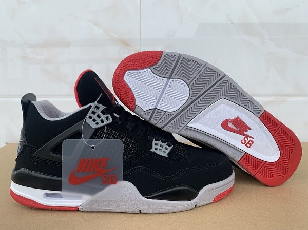 Men's Running weapon Air Jordan 4 x Nike SB Black Shoes 0115