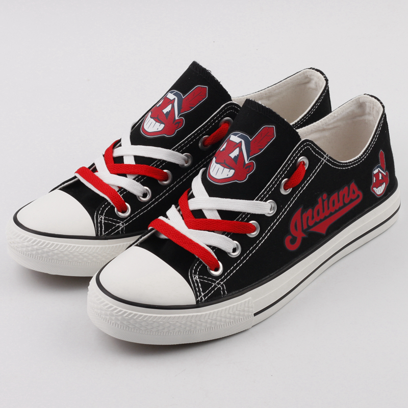 Women's And Youth Cleveland Indians Repeat Print Low Top Sneakers 005