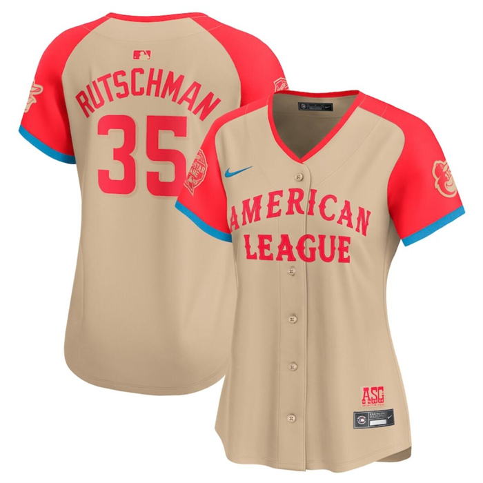 Women's American League #35 Adley Rutschman Cream 2024 All-Star Limited Stitched Baseball Jersey(Run Small)