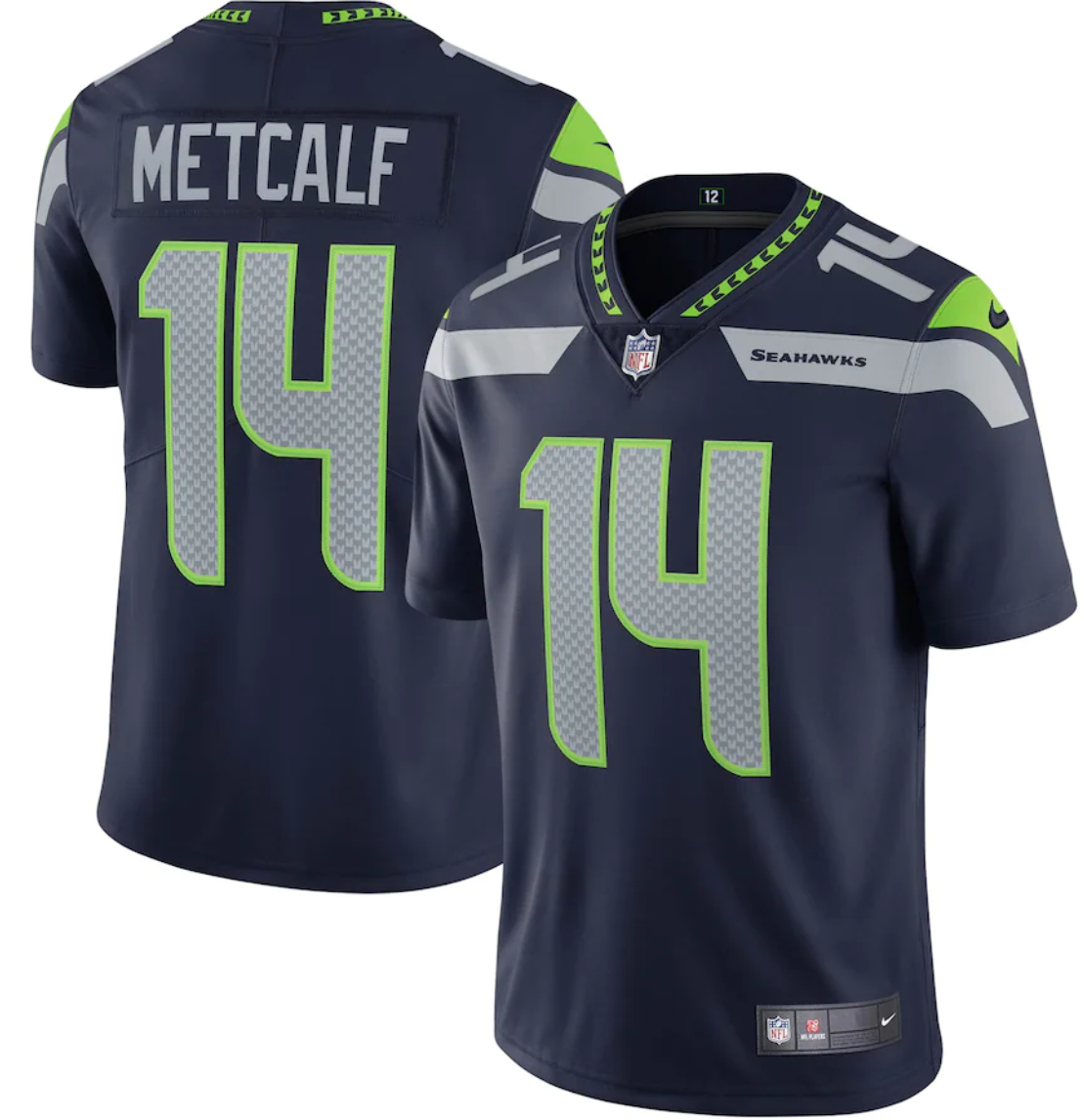 Youth Seattle Seahawks #14 DK Metcalf Navy Vapor Untouchable L Limited Stitched NFL Jersey