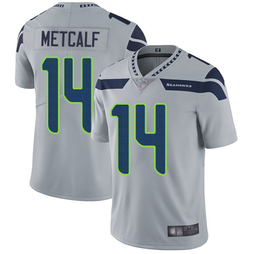 Youth Seattle Seahawks #14 DK Metcalf Grey Vapor Untouchable L Limited Stitched NFL Jersey