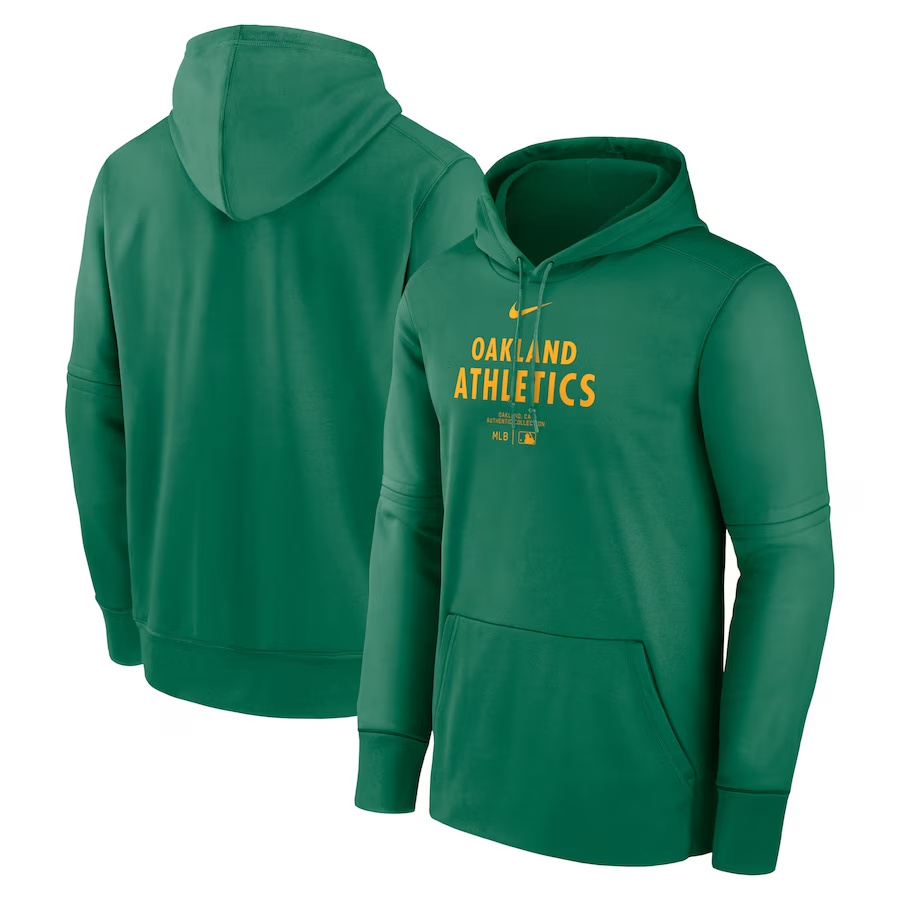 Men's Oakland Athletics Green Collection Practice Performance Pullover Hoodie