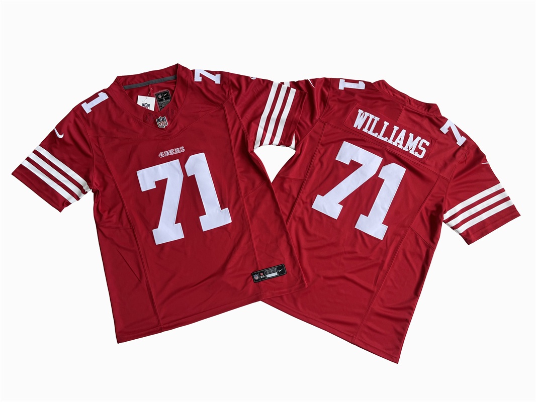 Men's San Francisco 49ers #71 Trent Williams Red F.U.S.E. Vapor Untouchable Limited Stitched Jersey Men's San Francisco 49ers #71 Trent Williams Red F.U.S.E. Vapor Untouchable Limited Stitched Jersey