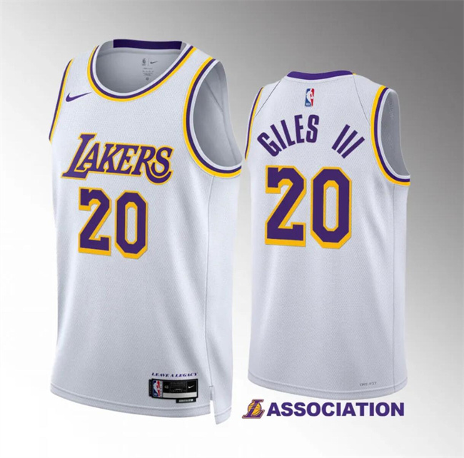 Men's Los Angeles Lakers #20 Harry Giles Iii Stitched White Association Edition Basketball Jersey