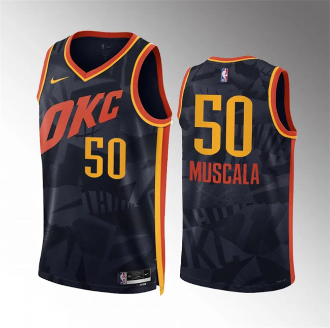Men's Oklahoma City Thunder #50 Mike Muscala Stitched Black 2023/24 City Edition Basketball Jersey