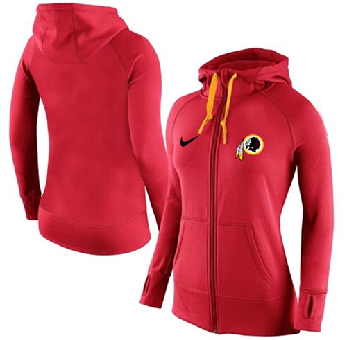 Women's Nike Washington Redskins Full-Zip Performance Hoodie Red_2