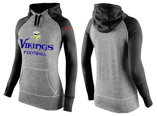 Women's Nike Minnesota Vikings Performance Hoodie Grey & Black
