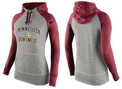 Women's Nike Minnesota Vikings Performance Hoodie Grey & Red