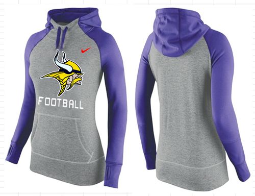 Women's Nike Minnesota Vikings Performance Hoodie Grey & Purple_1