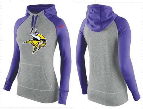 Women's Nike Minnesota Vikings Performance Hoodie Grey & Purple_2